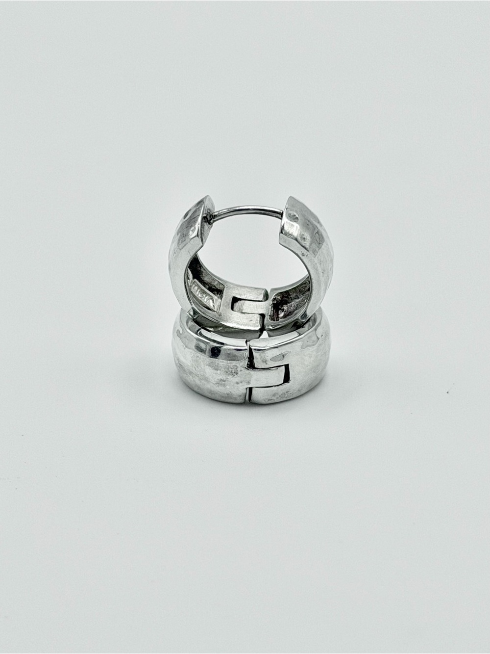 Silpada Hammered Sterling Silver Huggies - Hinged Hidden Clasp Hoop Earrings - Picture 7 of 13